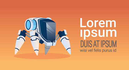 Modern Robot Artificial Intelligence Technology Flat Vector Illustrationのイラスト素材