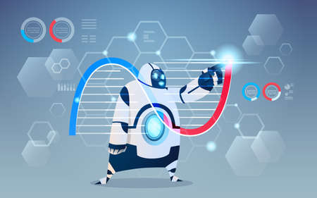 Modern Robot Artificial Intelligence Technology Flat Vector Illustration