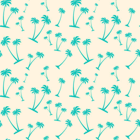 Seamless Pattern Palm Trees Tropical Summer Ornament Background Vector Illustrationのイラスト素材
