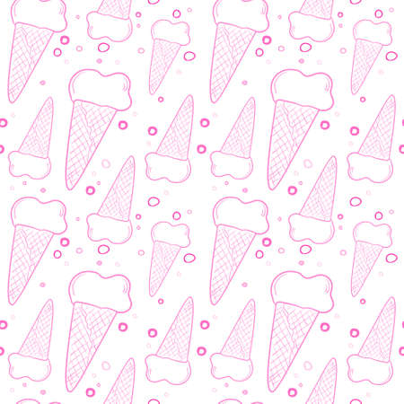 Ice Cream Cone Seamless Pattern Ornament Background Vector Illustrationのイラスト素材