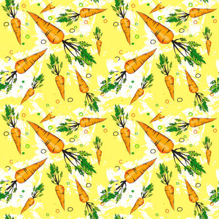 Seamless Pattern Carrot Vegetables Ornament Background Vector Illustration