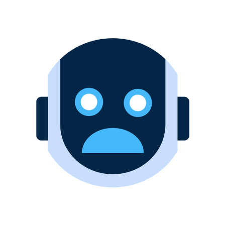Robot Face Icon Shocked Face Emotion Robotic Emoji Vector Illustrationのイラスト素材