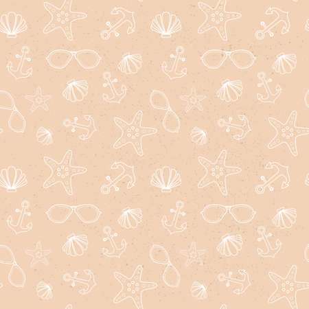 Summer Seamless Pattern With Colorful Tropical Ornament Background Style Vector Illustrationのイラスト素材