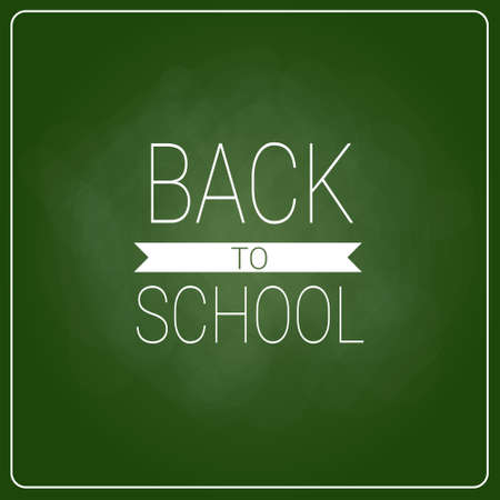 Back To School Chalked Label On Green Board Background Vector Illustrationのイラスト素材