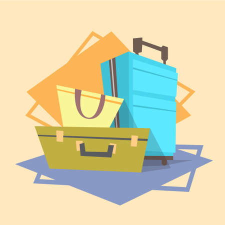 Luggage Icon Summer Sea Vacation Concept Summertime Holiday Holiday Vector Illustrationのイラスト素材