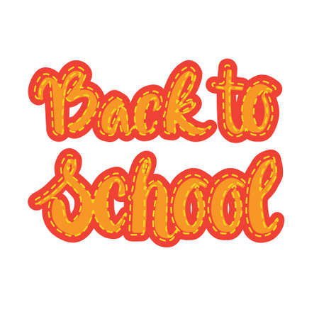 Back To School  Colorful Text On White Background Flat Vector Illustrationのイラスト素材