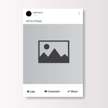 Social Network Photo Frame On White Background Flat Vector Illustrationのイラスト素材