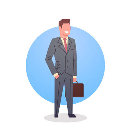 Business Man Icon Boss Team Leader Occupation Flat Vector Illustrationのイラスト素材