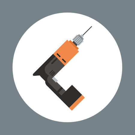 Drill Icon Working Hand Tool Equipment Concept Vector Illustrationのイラスト素材