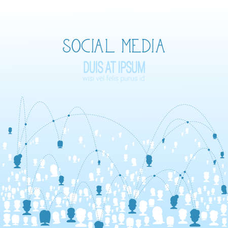 Social Media Icons Connected With Lines Network Communication Users Concept Vector Illustrationのイラスト素材