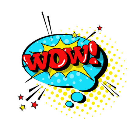 Comic Stciker Chat Bubble Icon Pop Art Style Social Media Communication Flat Vector Illustrationのイラスト素材
