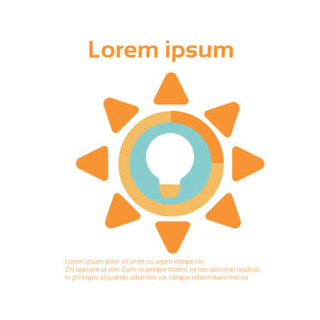 Light Bulb New Idea Business Infographics With Copy Space Banner Flat Vector Illustrationのイラスト素材