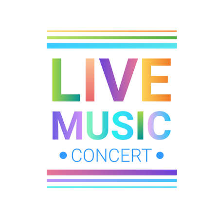 Live Music Concert Banner Colorful Style Modern Musical Poster Flat Vector Illustration