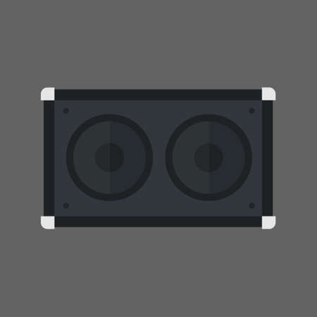 Music Speakers Icon Column Stereo System Concept Flat Vector Illustrationのイラスト素材