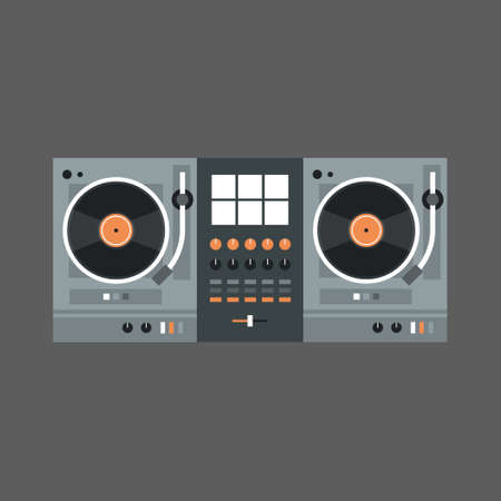 Dj Mixer Icon Modern Music Recorder Concept Flat Vector Illustrationのイラスト素材