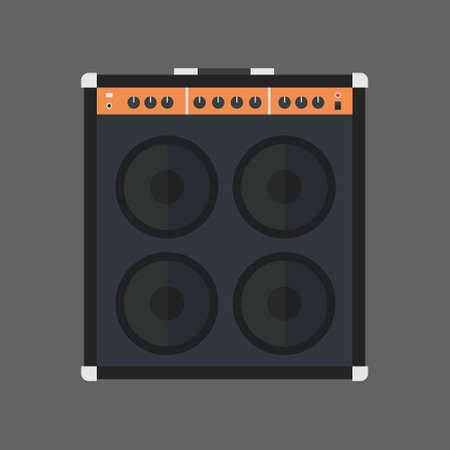 Music Speakers Icon Column Stereo System Concept Flat Vector Illustrationのイラスト素材