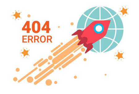 Error Icon 404 Not Found Broken Message Banner Flat Vector Illustrationのイラスト素材