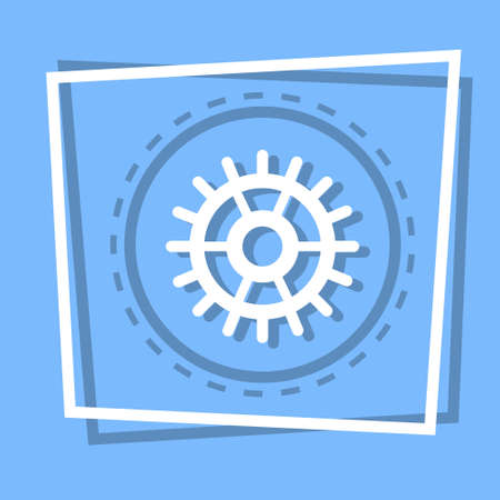 Cog Wheel Icon Gear  Flat Vector Illustrationのイラスト素材