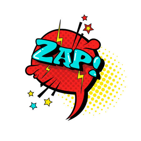 Comic Speech Chat Bubble Pop Art Style Zap Expression Text Icon Vector Illustrationのイラスト素材
