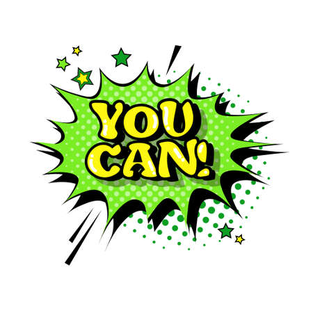 Comic Speech Chat Bubble Pop Art Style You Can Expression Text Icon Vector Illustrationのイラスト素材