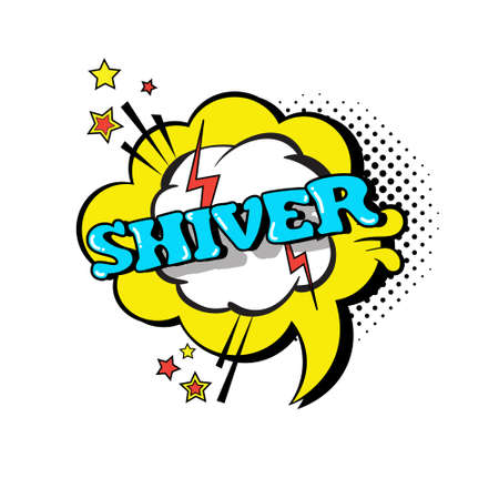 Comic Speech Chat Bubble Pop Art Style Shiver Expression Text Icon Vector Illustrationのイラスト素材