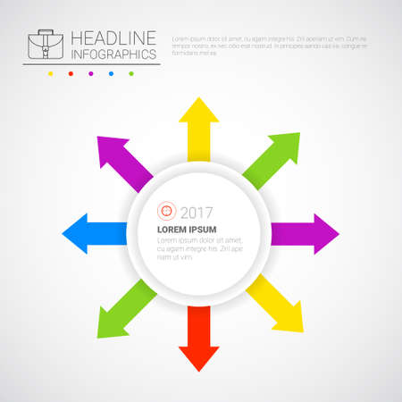 Headline Infographic Business Data Arrow Collection Presentation Copy Space Vector Illustrationのイラスト素材