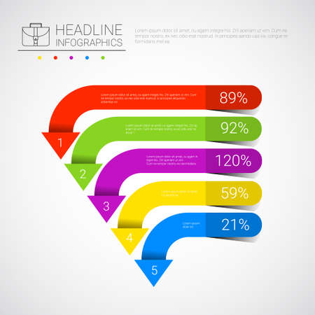 Headline Infographic Business Data Arrow Collection Presentation Copy Space Vector Illustrationのイラスト素材