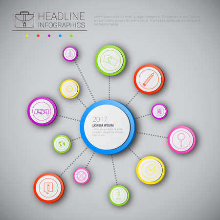 Headline Infographic Design Business Data Graphic Collection Presentation Copy Space Vector Illustrationのイラスト素材