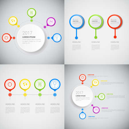 Headline Infographic Set Design Business Data Graphic Collection Presentation Copy Space Vector Illustrationのイラスト素材