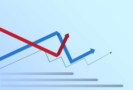 Graphic Set Finance Arrows Chart Infographic Financial Business Growth Flat Vector Illustrationのイラスト素材