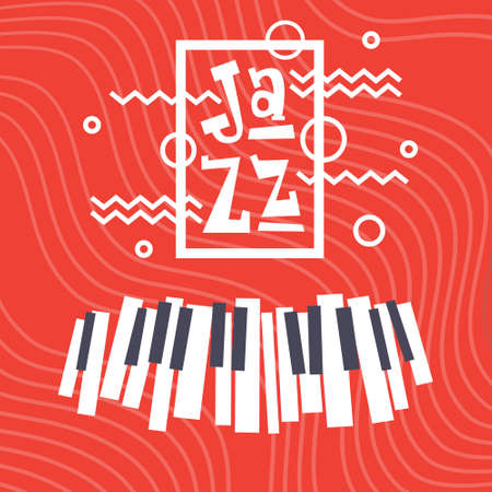 Jazz Festival Live Music Concert Poster Advertisement Banner Vector Illustrationのイラスト素材