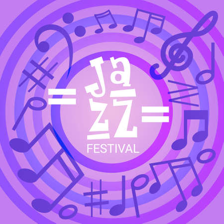 Jazz Festival Live Music Concert Poster Advertisement Banner Vector Illustrationのイラスト素材