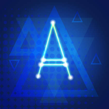 Neon Letter Capital Alphabet Text Lettering Vector Illustrationのイラスト素材