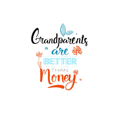 Happy Grandparents Day Greeting Card Banner Text Over White Background Vector Illustrationのイラスト素材