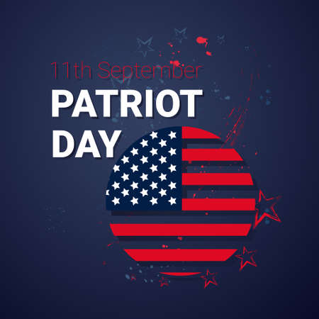 National USA Patriot Day United States Flag Banner Flat Vector Illustrationのイラスト素材