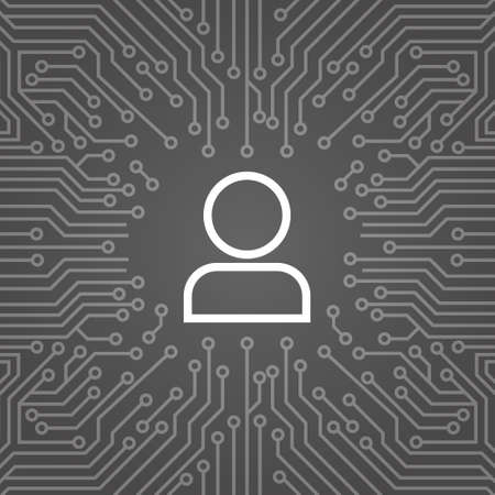 User Icon Member Over Computer Chip Moterboard Background Banner Vector Illustrationのイラスト素材