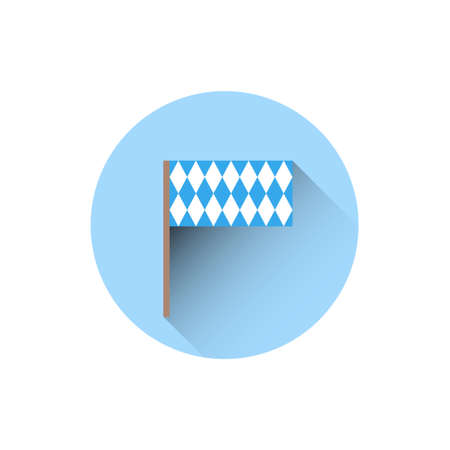 Bavaria Flag Icon Oktoberfest Festival Holiday Concept Flat Vector Illustrationのイラスト素材
