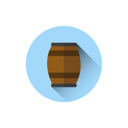 Beer Barrel Icon Oktoberfest Festival Holiday Concept Flat Vector Illustrationのイラスト素材