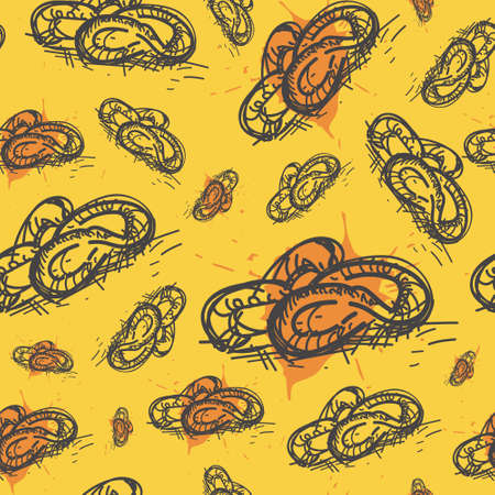 Pretzel Seamless Pattern Oktoberfest Festival Holiday Decoration Banner Vector Illustrationのイラスト素材