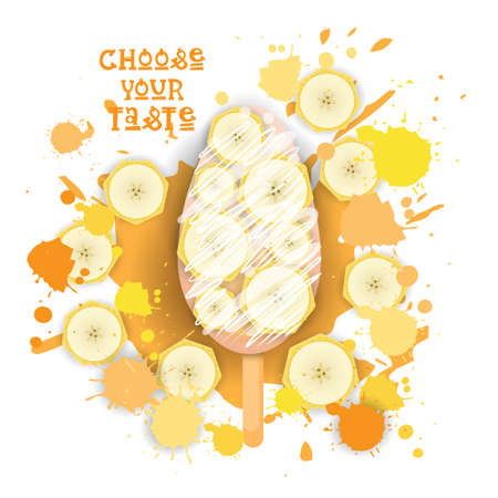 Ice Cream Lolly Colorful Dessert Icon Choose Your Taste Cafe Poster Vector Illustrationのイラスト素材