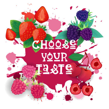 Choose Your Taste Banner Berries Collectionのイラスト素材
