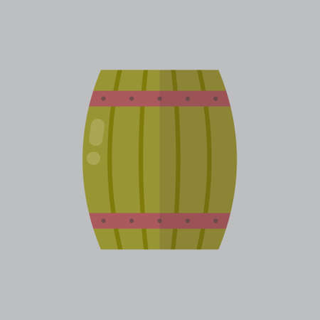 Wooden Beer Barrel Icon Oktoberfest Festival Concept Flat Vector Illustrationのイラスト素材