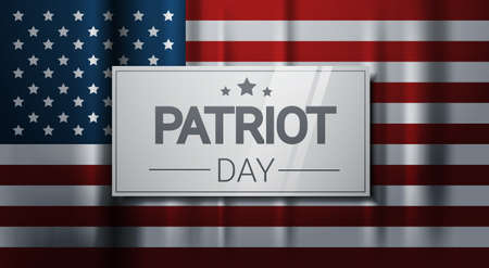 National USA Patriot Day United States Holiday Flag Banner Flat Vector Illustrationのイラスト素材