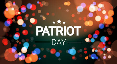 National USA Patriot Day United States Holiday Fireworks Banner Flat Vector Illustrationのイラスト素材