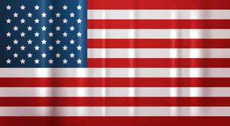 USA Flag National Symbol United States Of America Banner Flat Vector Illustrationのイラスト素材