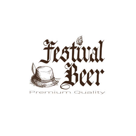 Oktoberfest Beer Festival Logo Holiday Decoration Posters Design Flat Vector Illustrationのイラスト素材