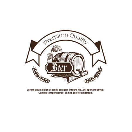 Oktoberfest Beer Festival Logo Holiday Decoration Posters Design Flat Vector Illustrationのイラスト素材