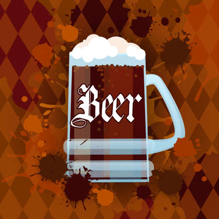 Oktoberfest Traditional Beer Festival Banner Holiday Poster Flat Vector Illustration.のイラスト素材