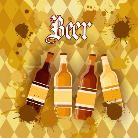Oktoberfest Traditional Beer Festival Banner Holiday Poster Flat Vector Illustrationのイラスト素材