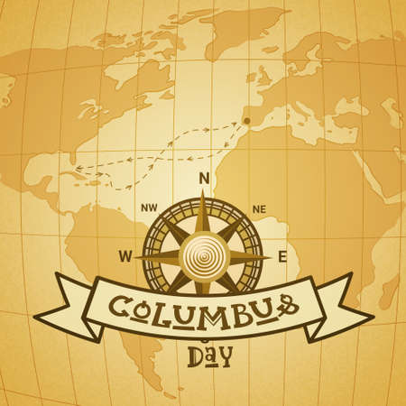 Happy Columbus Day National USA Holiday Greeting Card.のイラスト素材